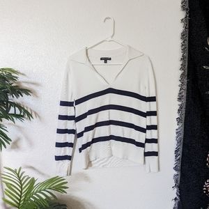 Banana Republic Old Money Aesthetic Knit Collared Sweater